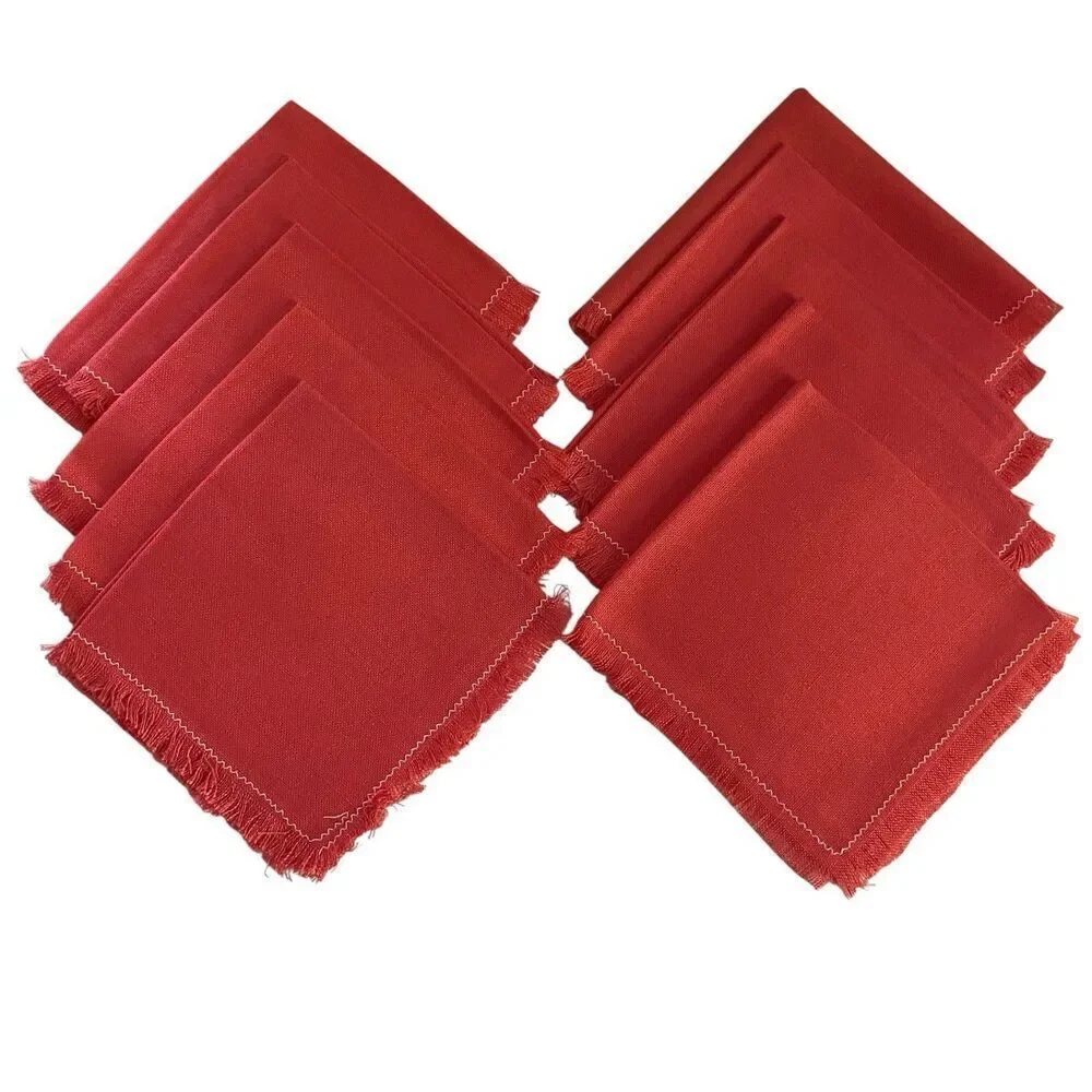 Lot of 10  Cloth Napkins Coral 11